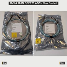 O-Net 100G QSFP28 to QSFP28 AOC Active Optical Cable 6m 15m 100GbE New Sealed picture