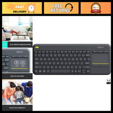 Wireless Touch Keyboard for PC-Connected TV - Compact, Portable, Black picture