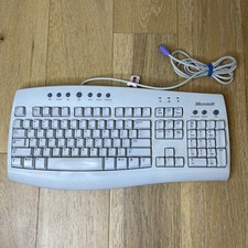 Microsoft Internet Keyboard X08-76763 Wired PS/2 White Vintage 2001 picture