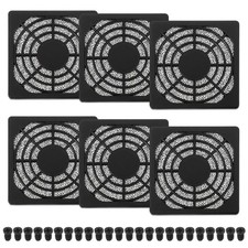 6Pcs 60mm Fan Filter Grill Plastic Ventilation Grill Cover with Screws Black) picture