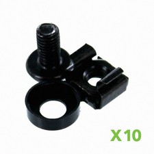 10 Pack Lot - M6 Rack Mount Cage Nuts & Screws w/Washers - Square Clips Server picture