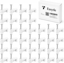 Easytle 200 Pcs 8Mm Cable Clips Nail in Flat Ethernet Cable Wall Clips for Cords picture