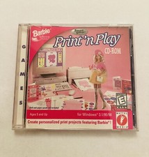 1996 Mattel Media Barbie Doll Print N Play Computer PC and Windows 95 CD Rom picture