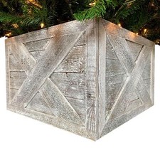 23 Natural Weathered Gray Whitewash Christmas Tree Collar picture