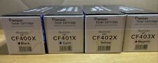 Lot Of 4 Premium Toner Cartridges Sealed Bag/open Box Replaces Hp-CF400-403x picture