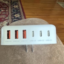 6-Port Charging Station 3 USB-A + 3 USB-C AC Plug Hub White RoHS picture