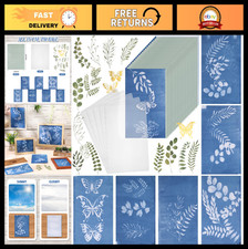 100 Pcs Cyanotype Sun Print Paper Kit with Templates & Plastic Sheets for DIY Cr picture