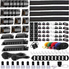 327 PCS Cable Management Kit 4 Cable Cable Sleeves,65 Cable Clips..... picture
