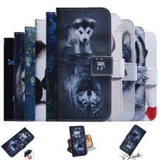 Wolf Dog Tiger Flower Card Wallet Cover Case for A57 A06 A70 A51 A07 A30 A25 picture