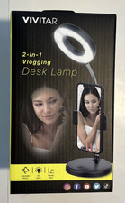 Vivitar 2 in 1 Vlogging Desk Lamp LED Ring Light Adjustable Phone Holder USB New picture