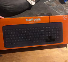 onn. surf onn. USB Wired Keyboard 104 Keys QWERTY English Plug & Play Black picture