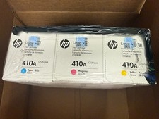 NEW HP LASERJET 410A CF251AM Cyan Magenta Yellow 3 Pack Cartridges NEW Sealed picture
