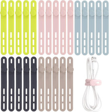 25 Pcs Silicone Cable Ties, Cable Ties Reusable, High Elasticity Cord picture