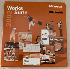 MICROSOFT WORKS SUITE 2002 5 DISC CD-ROM SET, WITH PRODUCT KEY New unopened picture