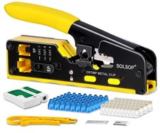 All-in-One Ethernet Crimp Tool Kit - Pass Through RJ45 Crimper, Cable Tester & S picture