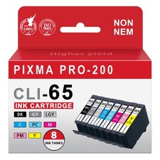 CLI65 CLI-65 Ink Cartridge 8-Color Set with Chip for Canon PIXMA PRO-200 Ink picture