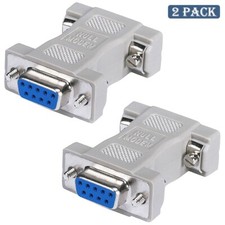 2x DB9 9Pin RS232 Serial Port Female to Female Null Modem Adapter Gender Changer picture