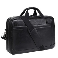 Faux Leather Messenger Bag for Men 17-17.3 Inch: Convertible 3 in 1 Backpack ... picture