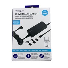 Targus Universal Charger Laptop 100W APA107 USB-C & Legacy Tips Black Open Box picture