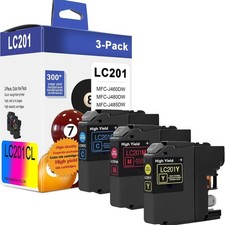 LC201CL LC201 XL Ink Cartridges(Cyan/Magenta/Yellow, 3-Pack) - LC201C LC201M LC2 picture