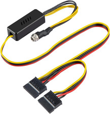 DC 12V Female to 2 SATA 5V Male Power Supply Adapter for HDD, DC 5525 5.5MM X picture