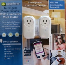 Capstone Intelligent Programmable WiFi Controlled Wall Outlets 2-Pack picture
