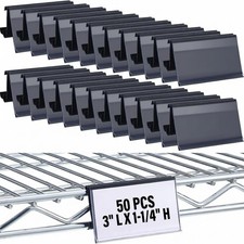 50 Pcs Wire Shelf Label Holders Compatible with Metro 1-1/4in Shelves, Plasti... picture