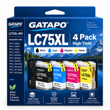 LC75XL Ink Cartridges (1BK/C/M/Y 4-Pack), Each Pack Page Yield Up to 720 Pages picture