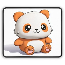 Cute Orange Panda Illustration Gaming Mouse Pad | Kawaii Desk Accessory picture