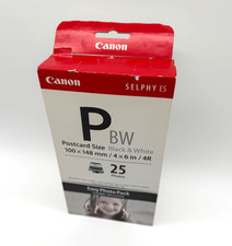 New Canon Selphy ES Postcard Size BW Black & White Easy Photo Pack E-P25BW Ink picture