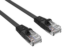 3ft Cat6 Flat Ethernet Network Patch Cable UTP Snagless 32AWG Bare Copper, Black picture