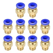 10 Pcs PC6-M10 Push to Connect Pneumatic Tube Fittings, 4x6mm Tube, Blue picture