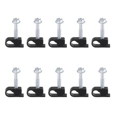 50pcs Single Coaxial Cable Clips 1/4