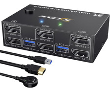 8K USB 3.0 Displayport KVM Switch 2 Monitors 2 Computers 8K@30Hz 4K@144Hz MLE picture