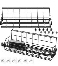 SHW  Black Under Desk Cable Management Tray 2PK For Home And Office Use picture