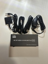 8K KVM Switch 3 Monitors 2 Computers Triple Monitor Displayport and HDMI picture