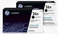 HP 26X High Yield Laser 2 PACK Toner Cartridge NEW- Black - CF226XC picture