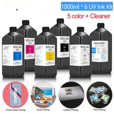 6x1000ml UV Ink With UV Cleaning For Epson P50 T50 L805 L1800 R290 1400 1500W  picture