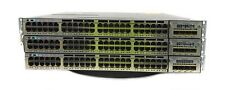 Lot of 3 Cisco WS-C3750X-48P-L 48-Port PoE+ Gigabit Ethernet Switches C3KX-NM-1G picture