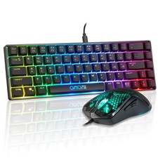 68 Keys 60% Wired Gaming Keyboard And Mouse Combo LED RGB Backlit For PC Gamer picture