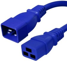 5 PACK LOT 6ft IEC C20 - C19 Blue Power Cord 12AWG 20A/2500W 100-250V 2M picture