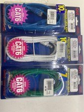 CAT6 QVS RJ45 Ethernet Network LAN Patch Cable Cord (3-pack) picture