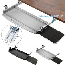 Height-adjustable Steel Desk Extender keyboard Tray Under Desk + 360° Mouse Pad picture