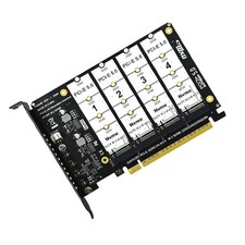 GEN5 PCI-E X16 to 4 Port NVME SSD Adapter Bifurcation M.2 NVME 128Gbps Raid Card picture