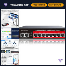 8-Port Gigabit PoE Switch, 120W Power, Managed, VLAN, QoS, Fanless, Plug & Play picture