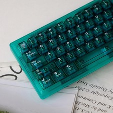 Sumgsn 114 Keys Green Crystal Transparent Keycaps PC Cherry Profile Clear Keycap picture