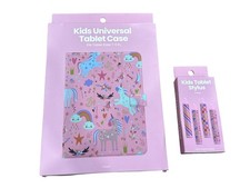 Kids Universal Tablet Case & Stylus Set Fits 7-11 In Tablets Unicorn Print 4-Pac picture