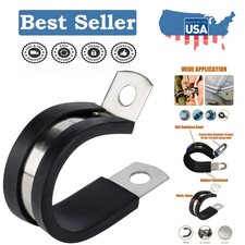 12 Pack Rubber Cushioned 1/2 Inch Stainless Steel Cable Clamps for Versatile Use picture