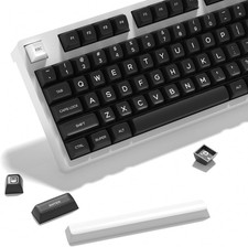 WOB PBT Double Shot Keycap Set,160 Keys Black and White Custom Key Caps Similar picture