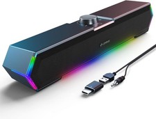 NEW LENRUE G11 Computer Speakers USB Powered PC Desktop Sound System with Lights picture